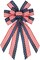 Large Patriotic Veterans Day Bows – Red & Blue Burlap Ribbon with American Flag Stars for Wreaths, Memorial Day, Front Door, and Tree Decorations